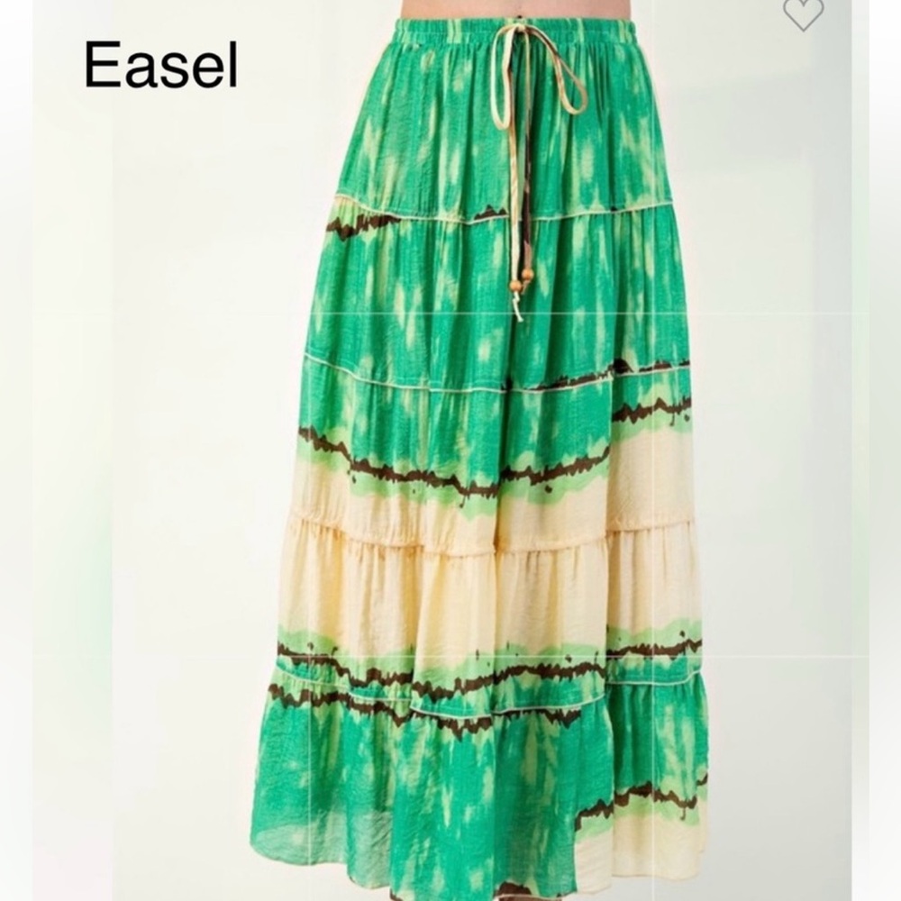 Easel maxi gorgeous Green/ cream Maxi skirt